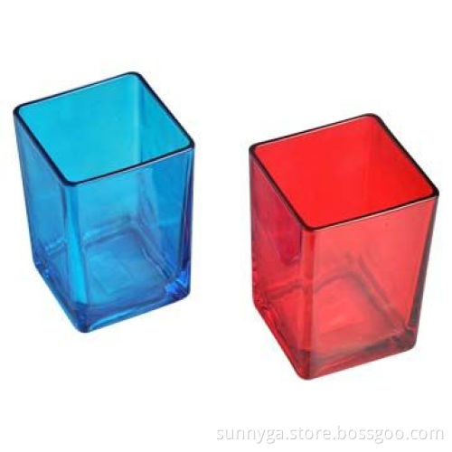 Spray Assort of Colors Square Candle Holders, Different Colors